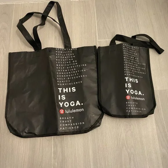 Lululemon Medium Size and Small Size Black Recycled Bags Free Shipping - Picture 2 of 2